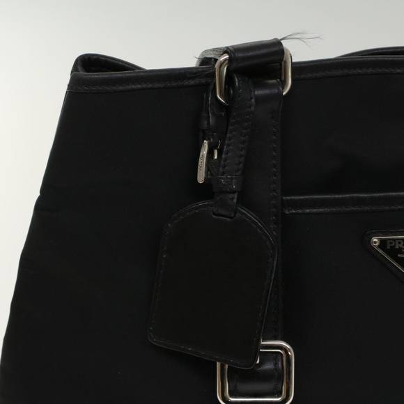 PRADA Tote Bag Leather Nylon Black Auth 48131 - Picture 9 of 16